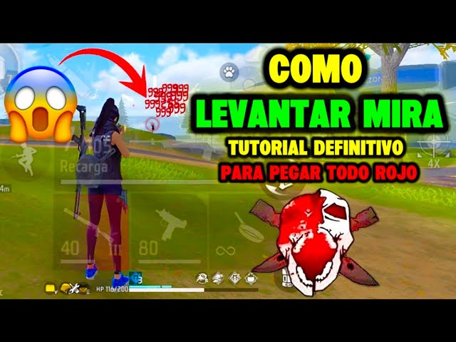 COMO LEVANTAR MIRA🎯 Y dar TODO ROJO🩸en FREE FIRE / TUTORIAL DEFINITIVO💀