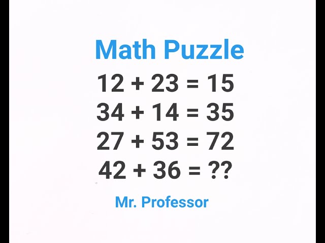 Viral Math puzzles | 12+23=15, 42+36=?