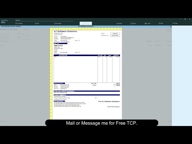 Standard Invoice Format (Invoice Format Customization)|| Tally Customization || TDL || Free TCP File