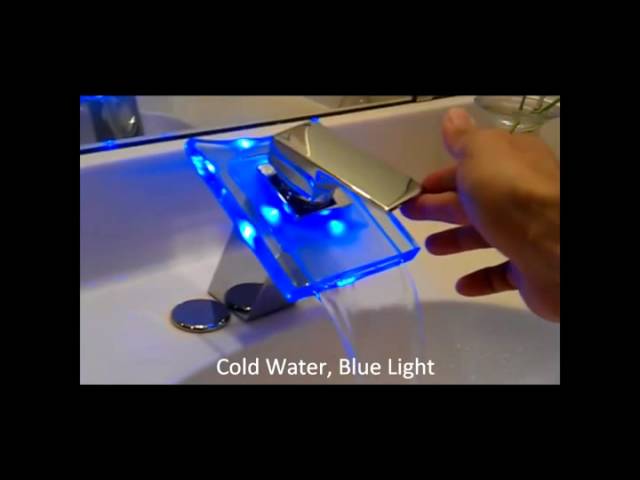 Modern Single Handle Waterfall Bathroom Vanity Vessel Sink LED Faucet, Chrome.(review)