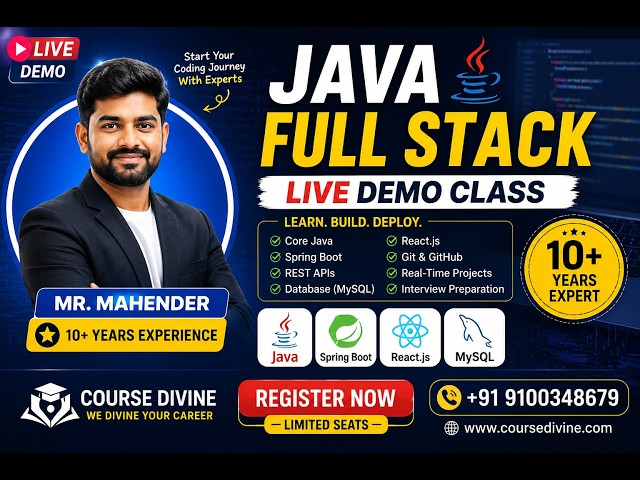 Java Full Stack Demo Class | Spring Framework | 👨‍🏫 Trainer: Mr. Aditya | ⭐ 11+ Years Experience