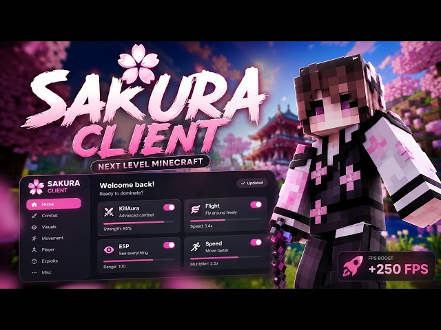 Sakura Client - Best FREE Minecraft Hacked Client For Java in 2026! (1.8.9 - 1.21.11+) 🎯 ⚡