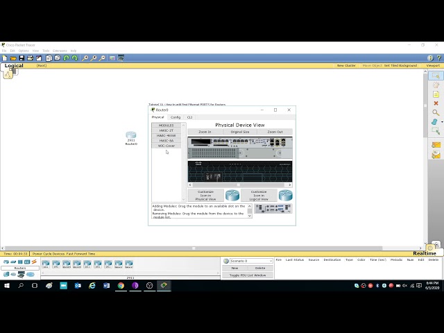 Cisco Packet Tracer   Tutorial 1A  How to add Fast Ethernet PORTS for Routers