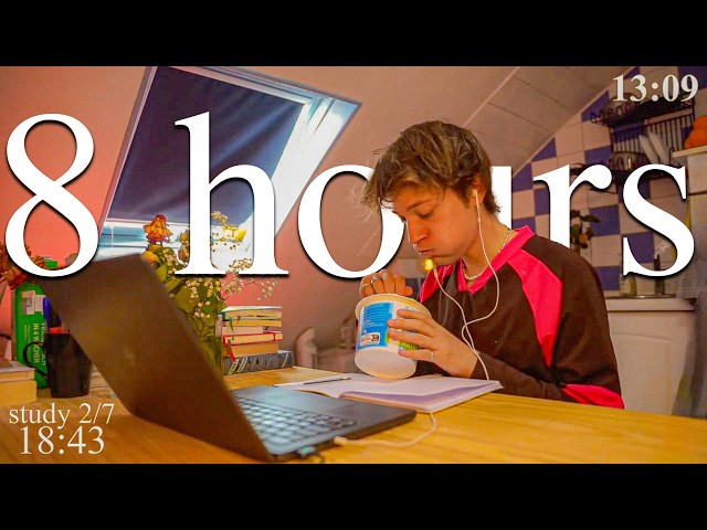 LIVE | 8-HOUR study with me in Paris PART 2📚⛈️ rain sounds & pomodoro timer 60 & 10