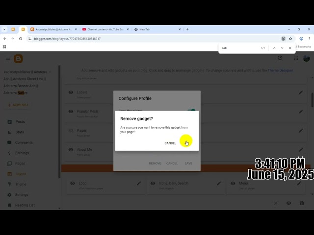 #adsnetpublisher How To Remove Gadget from Blogger Website | Delete Blogger Sidebar Gadget Guide