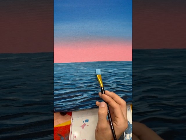 How to Paint Ocean Water with Acrylics | 3-Minute Time Lapse Tutorial