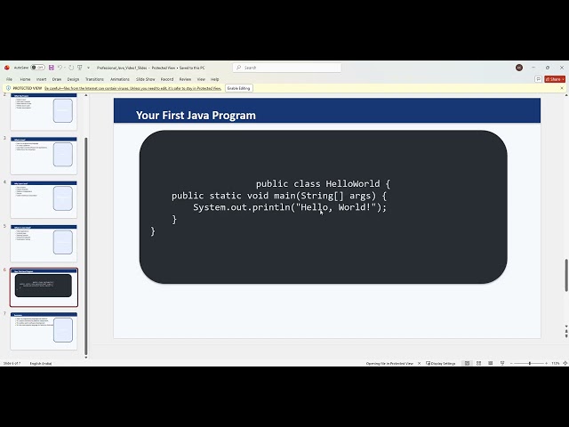 Your First Java Program Hello World part 4