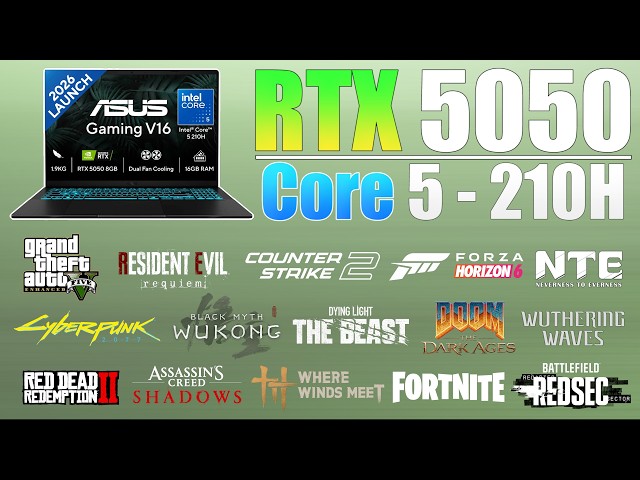 ASUS GAMING V16 RTX 5050 + INTEL CORE 5 210H IN 2026 – Worth Buying? (18 Games Tested)