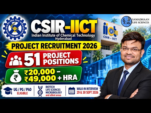 Don't Miss This! CSIR IICT Project Recruitment 2026 Notification Out | 51 Posts