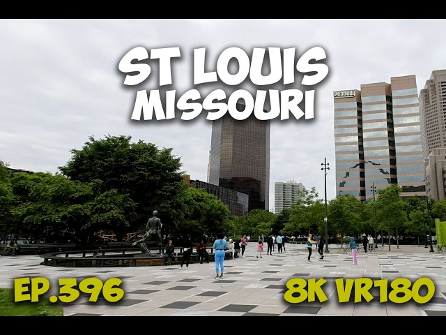 Ep.396 St Louis Missouri - Kiener Plaza and Downtown Arch Connection 8K VR180 3D Travel