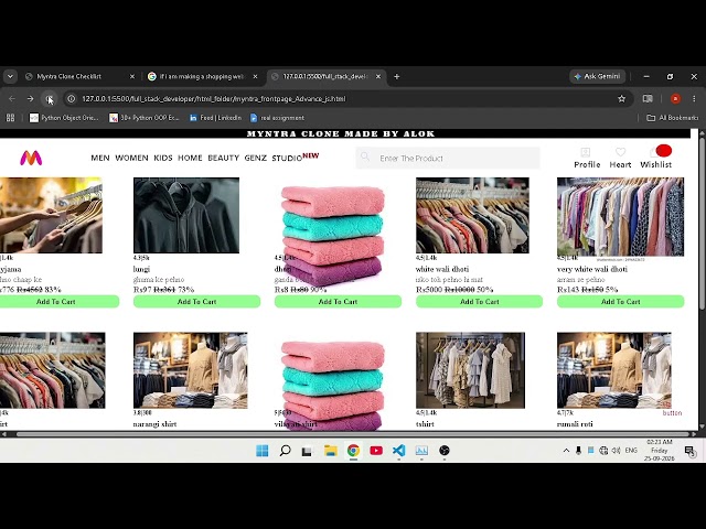 Myntra UI Clone Update: Clean Data Architecture, Dynamic Cart Counter & Product Search! 💻🛒