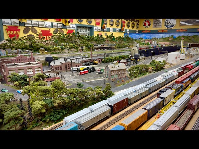 Beautiful Large HO Scale Model Train Layout