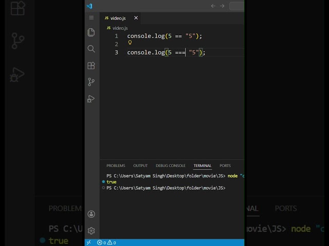 == vs === in JavaScript 😮 | Double vs Triple Equal Explained #coding