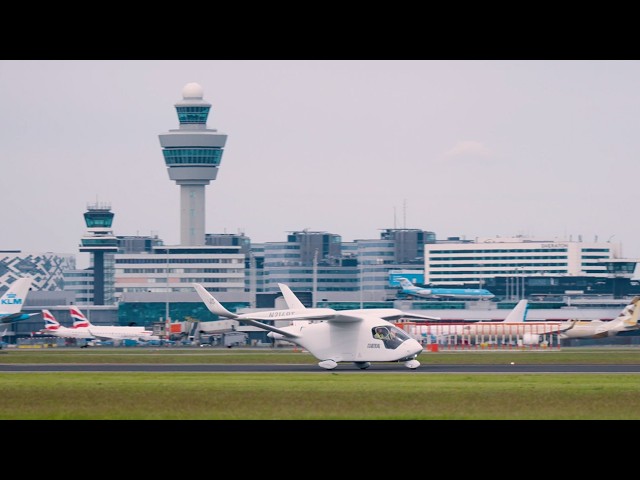 Elektrisch vliegtuig brengt bezoek aan Schiphol