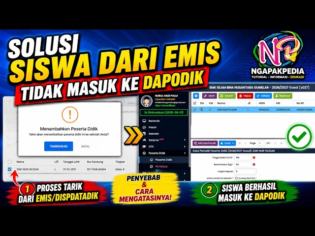 SOLUSI SISWA DARI EMIS TIDAK MASUK KE DAPODIK | Penyebab & Cara Mengatasinya Terbaru