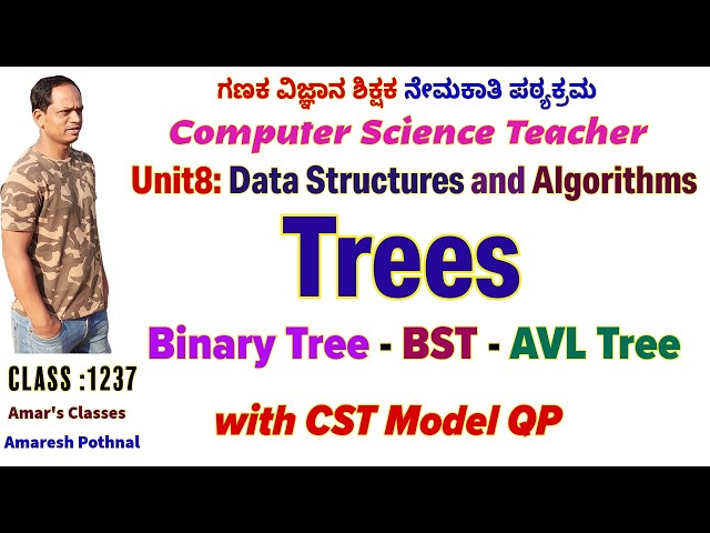 Class 1237 | Computer Science Teacher Unit8-Data Structures & Algorithms Binary Trees BST AVL Trees