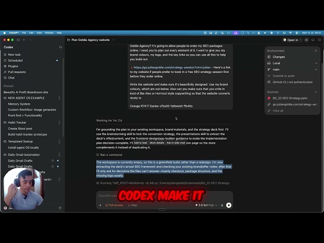 Build anything without coding skills using ChatGPT Codex! 🚀
