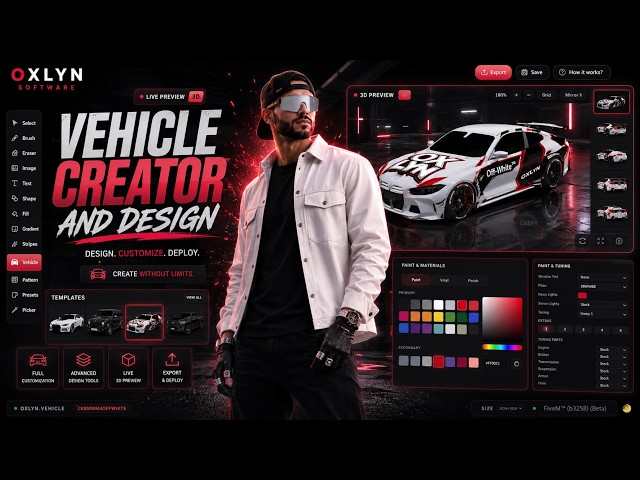 FiveM Script | Vehicle Creator & Design - IN-GAME LIVERY STUDIO & CUSTOM PROPS - ESX/QBCORE/QBOX