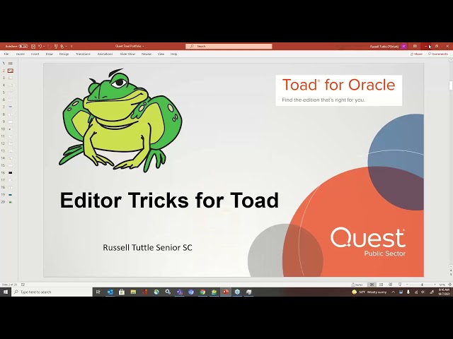 Editor Tricks and Tools in Toad for Developers