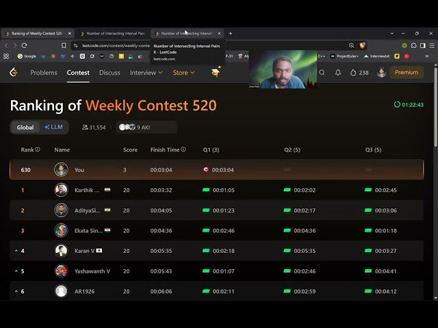 Weekly Contest 520 (live solving Q 1,& 2) |  6.5k rank | Contest is getting Harder these day