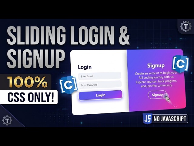 CSS Only Login & Signup Form Animation  Sliding Toggle No JavaScript