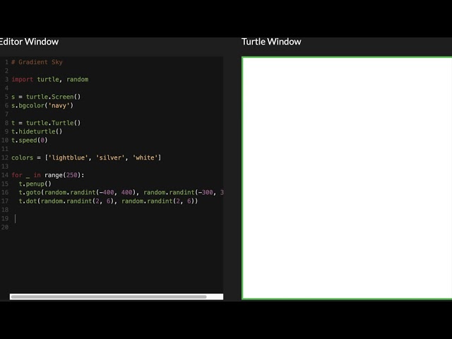 Gradient Sky in Python Turtle
