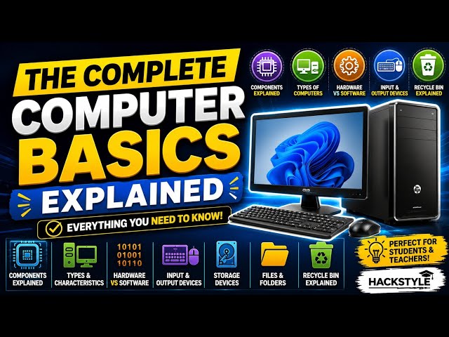 💻 The Complete Computer Basics Explained! #ComputerBasics #ICT  #Technology #Hackstyle   