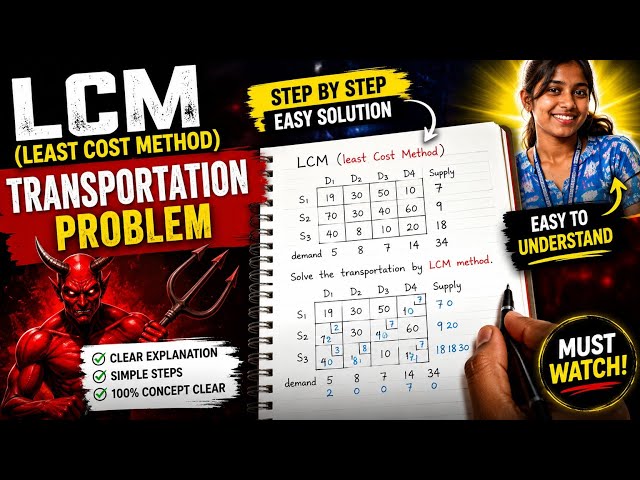 Transportation problems LCM (least cost method )