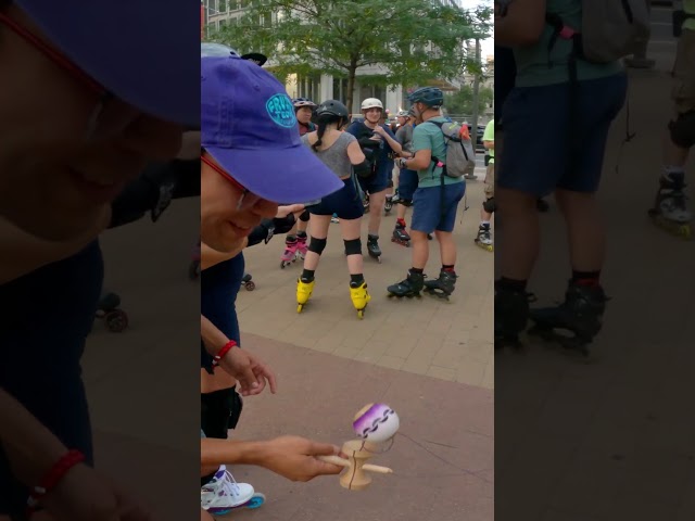 David shows us his Kendama tricks