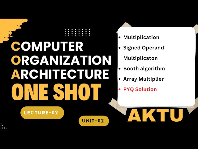 COA aktu | COA Unit-2 | Lecture - 2.2 | COA One Shot  | Aktu Exam | 2nd Year | COA PYQ Solution