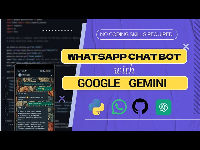 Whatsapp Chat Bot Using Google Gemini | No coding Skill required | Python