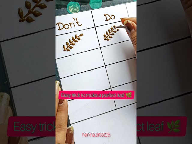 How to make a perfect leaf 🍀 #shortsfeed #shorts #viral #leafs #mehndi #trending #viralvideo #artist