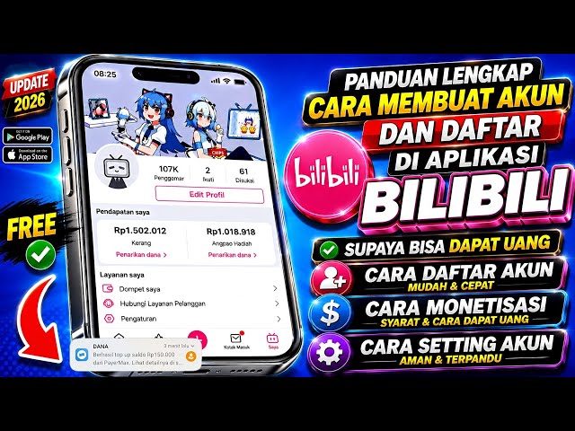 Cara Membuat Akun BiliBili di HP Supaya Dapat Uang | Aplikasi Penghasil Uang 2026