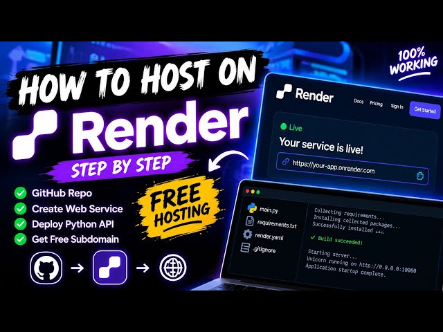 🔥 How To Host Python API On Render For FREE | Step By Step Tutorial 2026