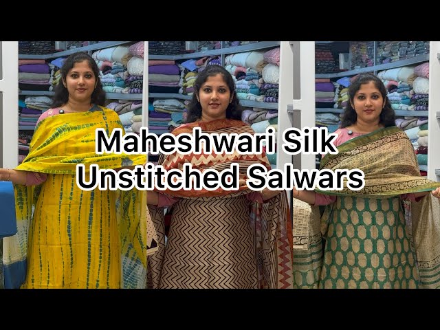 Maheshwari Silk Unstitched Salwars@Eza_fabz