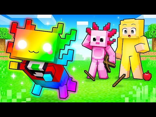 I Became an OP RAINBOW AXOLOTL in Minecraft
