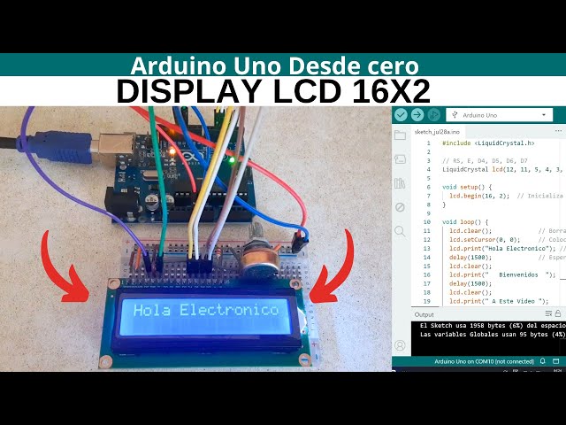 Arduino: How to Use a 16x2 LCD Display Step by Step from Scratch