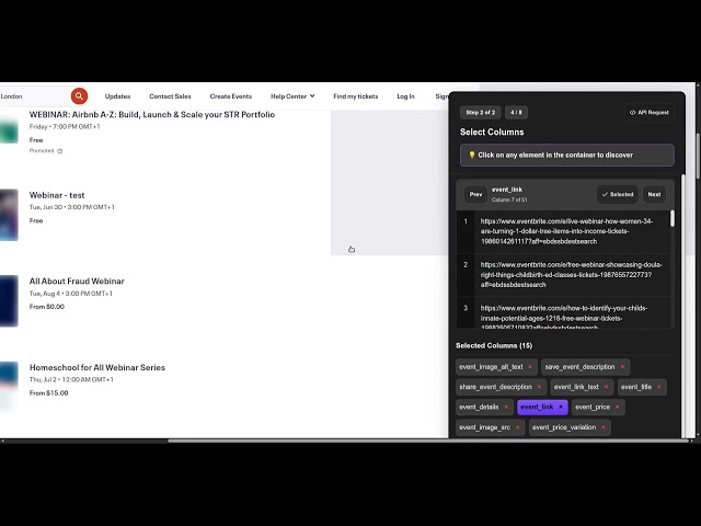 How to Scrape Event Listings from Eventbrite.com with Minexa.ai