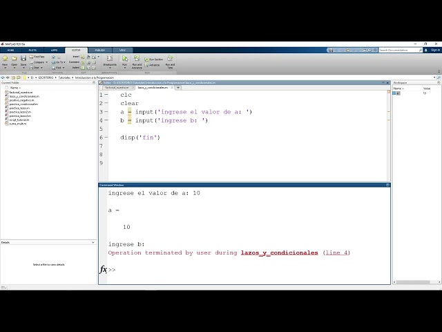Introducción a la Programación en MATLAB - Lazos con Condicionales - Lazo While