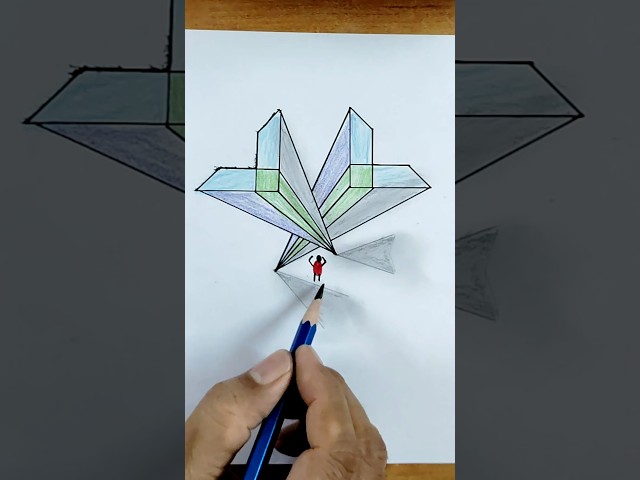 Cross 3D illusion art | Easy drawing #shorts #youtubeshorts #drawing #art
