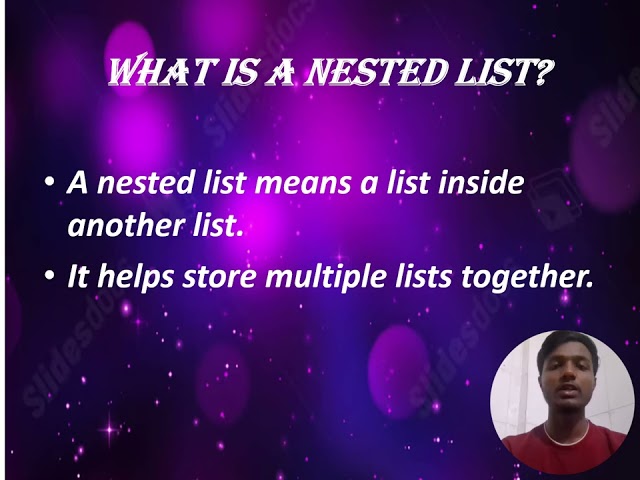 Nested list and it's example 