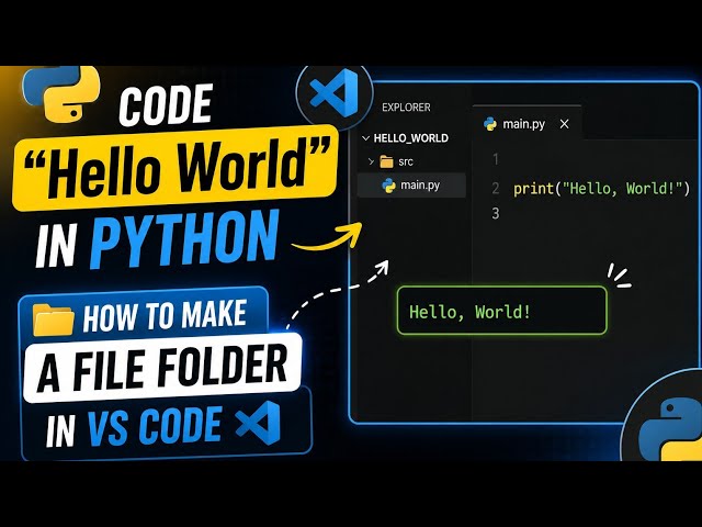 🚀 Python Tutorial for Beginners | Create Your First Hello World Program in VS Code 🐍