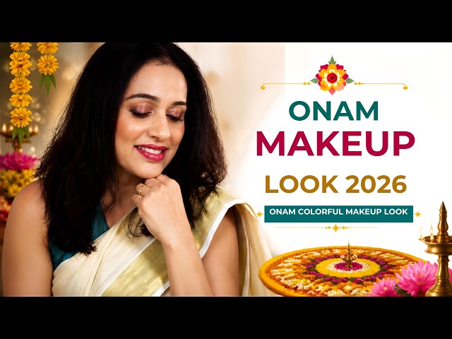 Onam Makeup Tutorial 2026 🌿 | Kasavu Saree Special Festive Glam Look | Modern മേക്കപ്പ് ട്യൂട്ടോറിയൽ