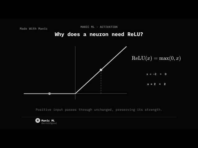 Why ReLU? — One Activation Function Explained Visually in Manic