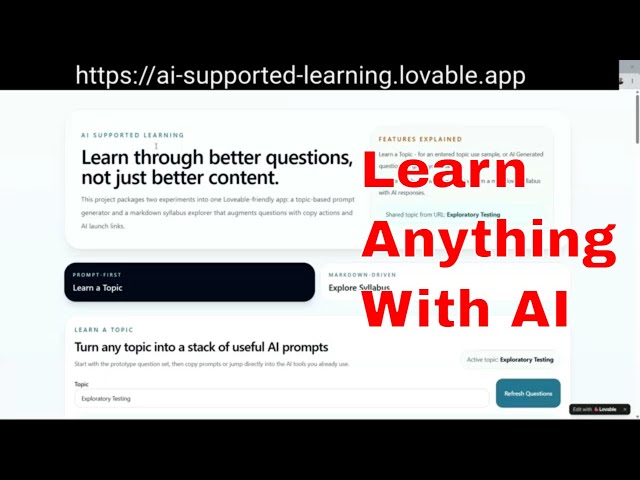 AI Supported Self Learning Tool for Any Topic