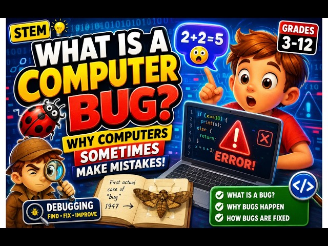 What Is a Computer Bug? | Why Computers Sometimes Make Mistakes #computerbug #codingforkids #stem