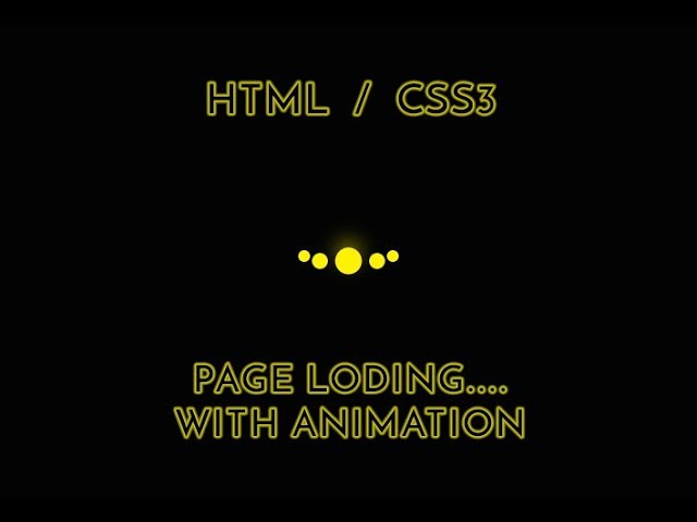 Loading Page Animation With SVG - HTML5 & CSS3
