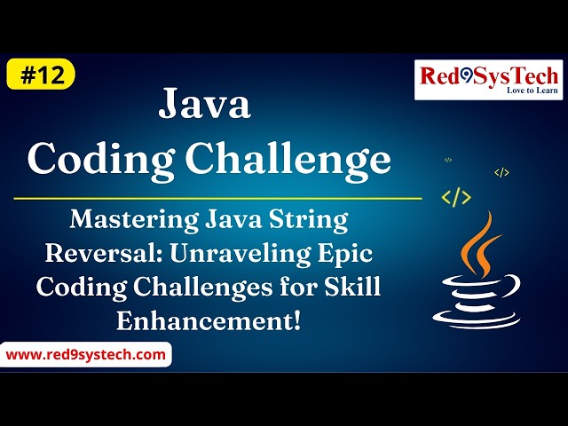 Java String Manipulation Tutorial | Reverse String HackerRank Java Interview Question|Red9SysTech