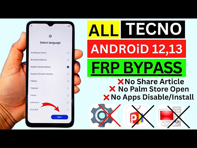 All Tecno FRP Bypass Android 12,13 Without PC | Share Article Not Work - Google Account Bypass 2025