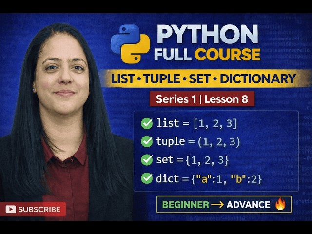 Python Full Course for Beginners to Advanced |  Lesson 8  | Techply